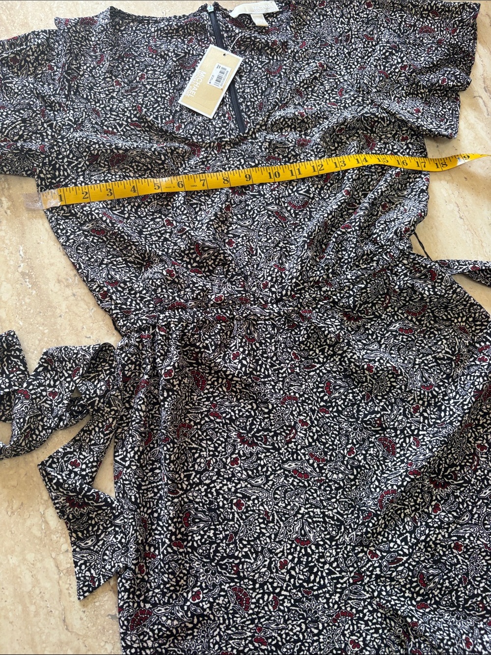 Michael Kors jumpsuit black, white, and burgundy. - Picture 4 of 9